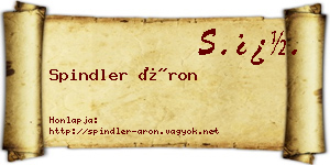 Spindler Áron névjegykártya